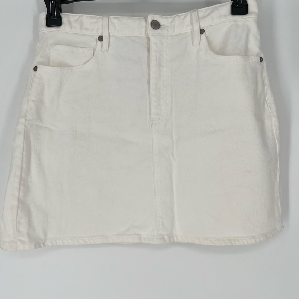 BANANA REPUBLIC NWOT WHITE‎ DENIM MINI SKIRT COTTON W/COMFY STRETCH